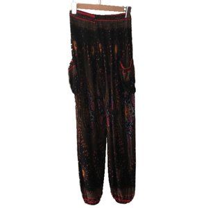 Bohemian Boho Flowy Pants, elastic waist & ankles